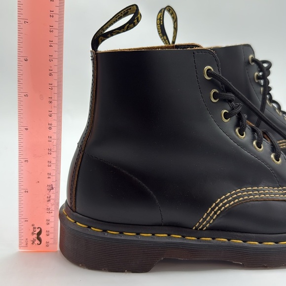 Dr martens 101 VINTAGE SMOOTH LEATHER ANKLE BOOTS size 8 black stitching - Picture 7 of 7